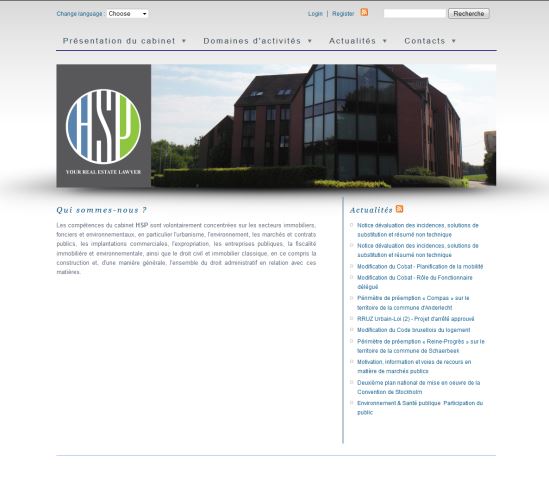 Copie d'écran du projet Cabinet d'avocats HSP