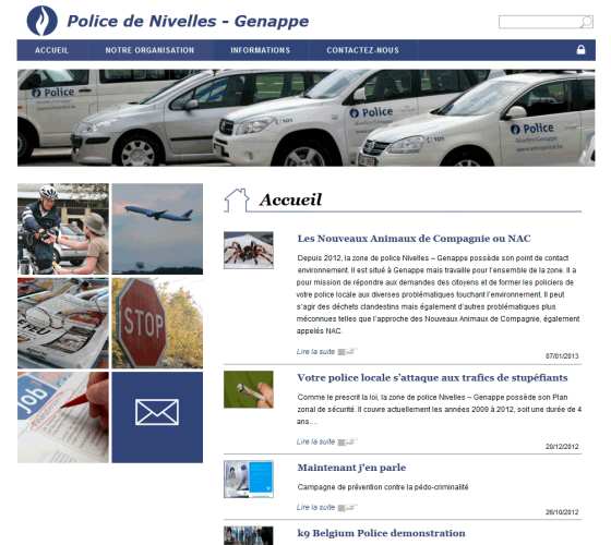 Copie d'écran du projet Police de Nivelles
