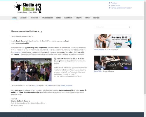 Copie d'écran du projet Studio Dance 13